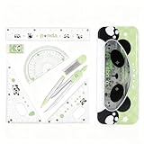 Nurila Zirkel im Etui,7-teilig,30° Set Square 45° Set Square 15cm Ruler Protractor Eraser Compass 0.7mm Lead und Aufbewahrungsetui