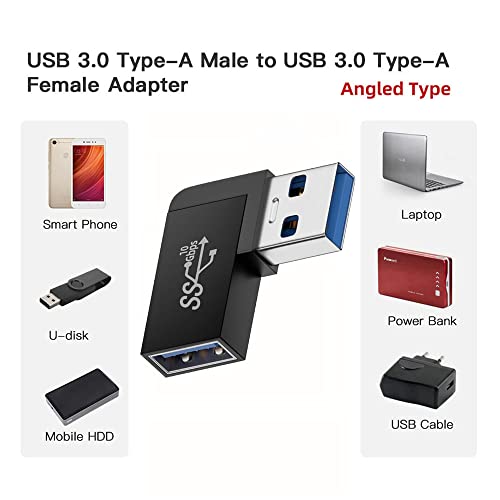 cablecc adaptador USB 3.0 tipo derecho macho a hembra miniatura 5