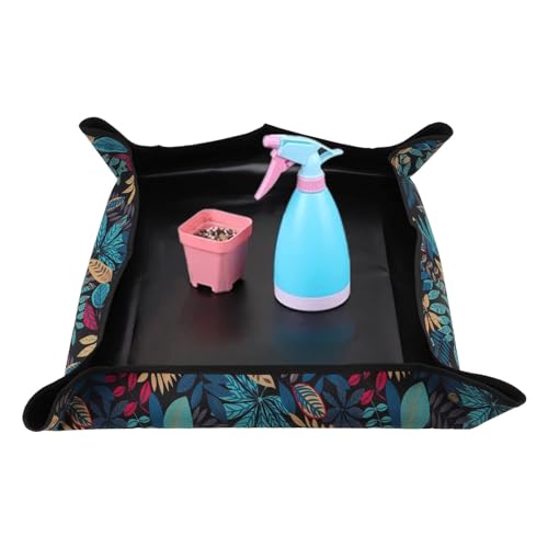 Tappetino da Rinvaso per Piante da Interno, Tappetino da Rinvaso in Tessuto Oxford Tappetino da Giardinaggio Pieghevole Portatile per Piante Grasse da Interno 28,3 X 28,3 Pollici