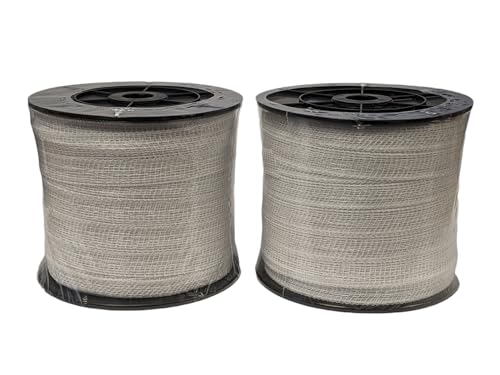 2x 20mm 200 Metre White Electric Fence Poly Tape - Fencing Horse Paddock - ECONOMY