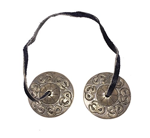 Tingsha Cymbals Tibetan Lucky Symbol Embossed Meditation Yoga Bell Chimes with Instruction