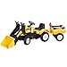 HOMCOM Tractor Pedales Excavadora Infantil Juguete de Montar con Cargador Frontal con Tráiler para Niños 3 Años Carga 35 kg 167×41×52cm