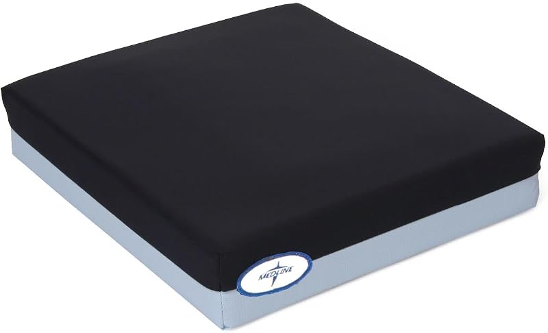 Gel Foam Wheelchair Cushion, 22" x 18" x 3" - Comfort & Pressure Redistribution with Easy-to-Clean Cover