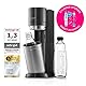 SodaStream Wassersprudler DUO Umsteiger ohne CO2-Zylinder, 1x 1L Glasflasche und 3x 1L spülmaschinenfeste Kunststoff-Flasche, Höhe: 44cm, Farbe: Titan