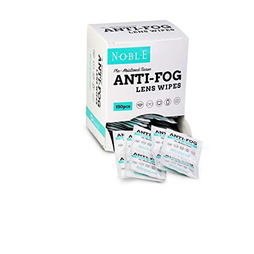 Anti-Fog Pre-Moistened Lens and Screen Cleaning Wipes for Glasses Eyewear, Smartphones, Individually Wrapped, Residue-Free, 5x 6 (150)