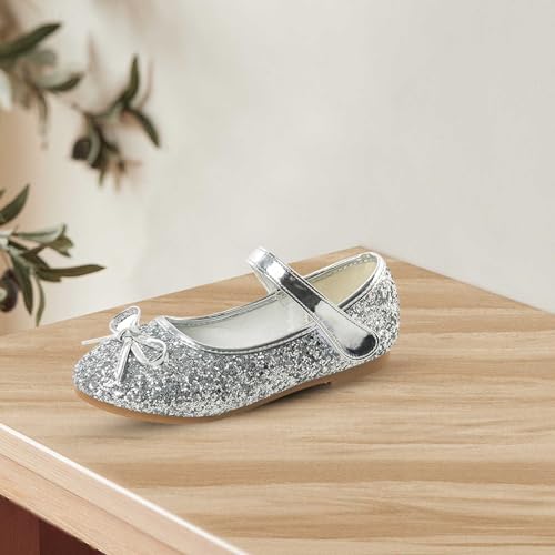 Generic Kids Toddler Girls Bowknot Sequin Mary Jane Sandals Flat Bottom Princess Dress Shoes Summer Wedding Party Shoes3