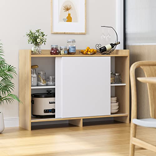 Itusut Buffet Cabinet Storage Kitchen Cabinet, Modern Sideboard Coffee Bar Cabinet With 2 Sliding Doors & Shelves, Accent Storage Cabinet Server Console Table For Dining Living Room Entryway #TOP10