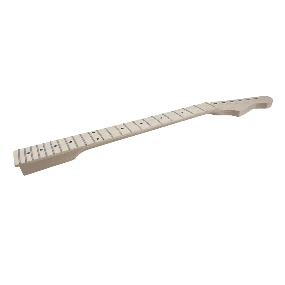 Duża głowa, gryf gitarowy, 22 progi, 648 mm, klon, elektryczne, basowe, szyjki w kropki, normalna nakrętka, śruba na pięcie, bez wiązania, regulowana na koniku.