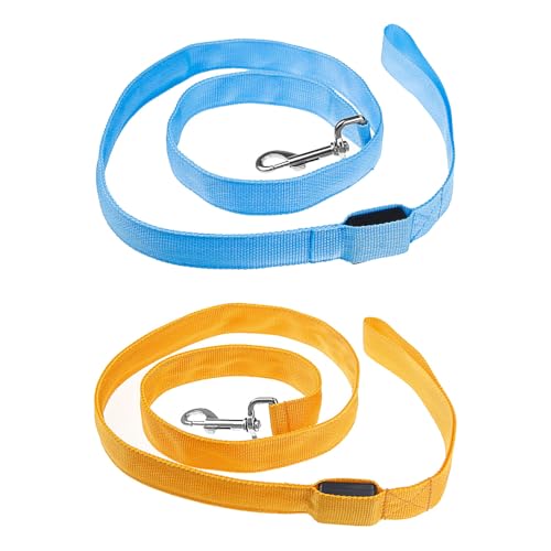 Tiardey Guinzaglio per Cani Luminoso a LED 2 Pezzi, Guinzaglio per Cani con Glitter Riflettenti Impermeabile Morbido con Manico Imbottito per Camminate Notturne, Guinzaglio per Cani Luminoso al Buio