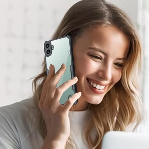 Image of for Nothing CMF Phone 1 Transparent Case Ultra-Thin Cover Soft TPU Bumper + Acrylic Clear Back Military Grade Airbags Shookproof Drop Protection for CMF Phone 1,Black