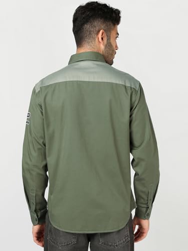 Image of Bewakoof Men's Applique Regular Fit Full Sleeve Pure Cotton Collar Shirt