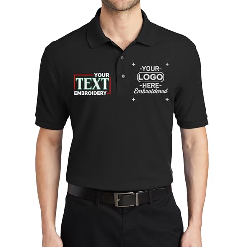 Custom Embroidered Polo Shirts for Men Personalized Embroidery Polo Shirt Company Logo