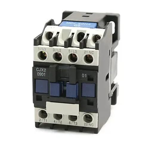 Contacteur ca tripolaire 380V CJX2-0901 contact auxiliaire 1NC interrupteur rail DIN coffret triphasé