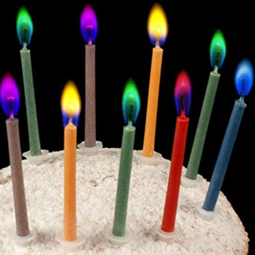 Image of Wanna Party 5 Coloured Flame Party Candles | Multicoloured Flames | Perfect for Birthday Cakes