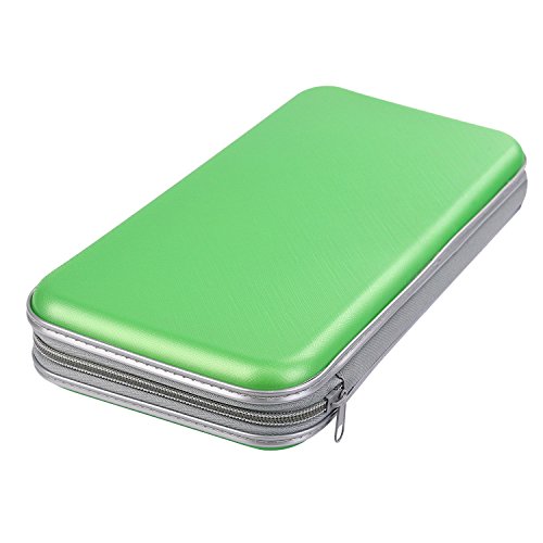Kaimao Portable Plastic 80pcs Disc CD DVD Wallets Storage Organizer Bags Cases Green