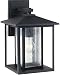 Sea Gull Lighting 88027-12 Hunnington One-Light Outdoor Wall Lantern with Clear Seeded Glass Panels, Black Finish