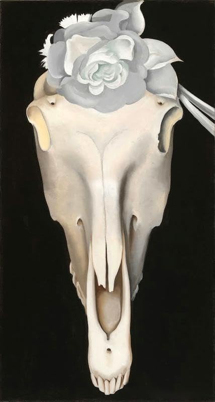 Peinture sur toile Crâne de cheval Georgia O’Keeffe impression d'art premium 50x100cm