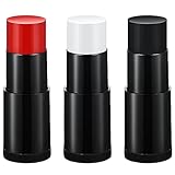 3 Colors Face Paint Kit 1.06 oz Eye Stickers Face Black Paint Grease Makeup Foundation Paint for Clown Makeup for Halloween Cosplay Costume Sports Accessories Skeleton(Red White Black)