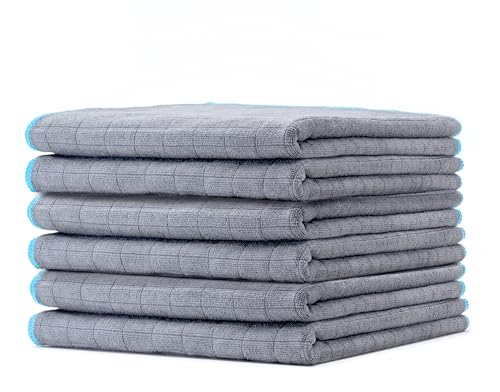 Kemes Paños de microfibra para coche, cuidado suave de la pintura, 380 g/m², extremadamente suave y absorbente, paños de pulido sin pelusas, para el cuidado del coche y el hogar, 40 x 40 cm, gris