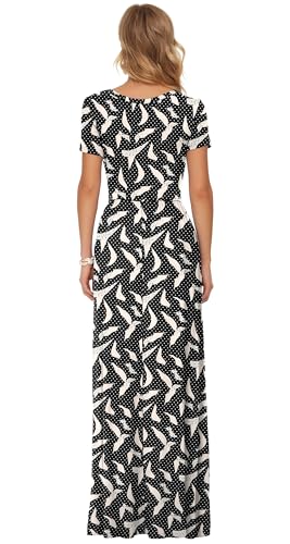 Image of AUSELILY Women's Classic Short Sleeve Loose Plain Casual Long Maxi Dresses for Women 2026