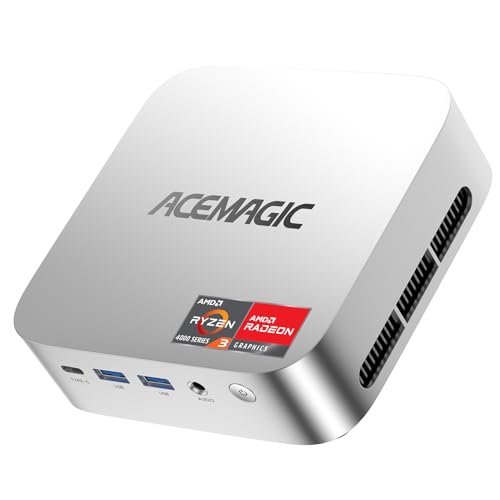 ACEMAGICIAN K1 Mini PC, AMD Ryzen R2544 (Mejor Que 4300U/3500U/N150,hasta 3,7 GHz), 8GB DDR4 256GB M.2 SSD Mini Ordenador, Triple Pantalla 4K, WiFi 5, BT 4.2 para Oficina y Entretenimiento