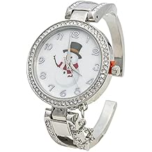 Collections Womens 34mm Case Rhinestone Dial Metal Cuff Bangle Watch