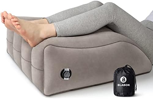 BLABOK Wedge Pillow for Sleeping - Inflatable Leg Elevation Pillow for Swelling,Circulation,Leg & Back Pain Relief,Leg Support Pillow,Leg Wedge Pillows for After Aurgery,Hip,Foot,Ankle Recovery