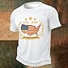 Patriotic Anniversary Graphic Short Sleeve Casual T-Shirt, White, S #1