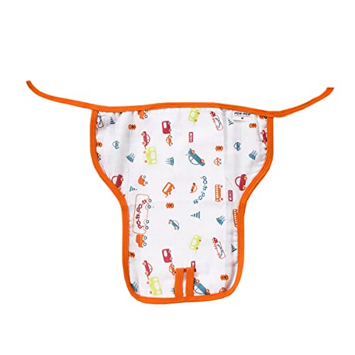 Image of Washable Reusable Cotton Muslin U Shape Lace Nappy,Langot For New Born Baby - Pack of 10 (Traffic Print 9-12 Months)