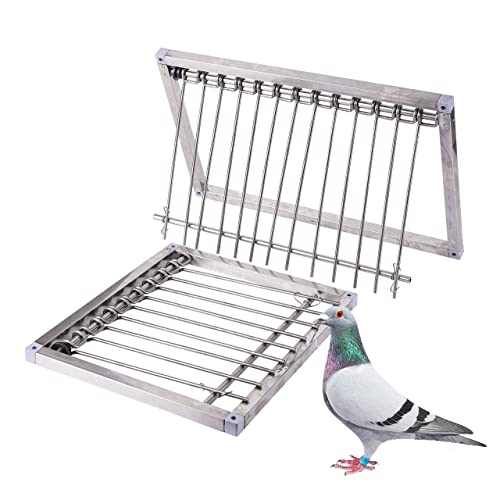 Image of Pigeon Bird Cage Door Coop Birds House Loft Entrance Racing Automatic Chicken Wire Frame Cages Supply Supplies Window Metal (50 x 26cm)