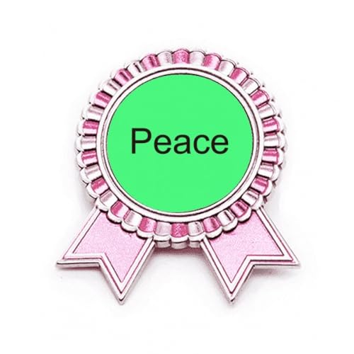 Broche rose en métal avec message inspirant taille M