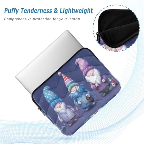 Funda para portátil de 13-14 pulgadas morada con diseño de gnomo miniatura 5