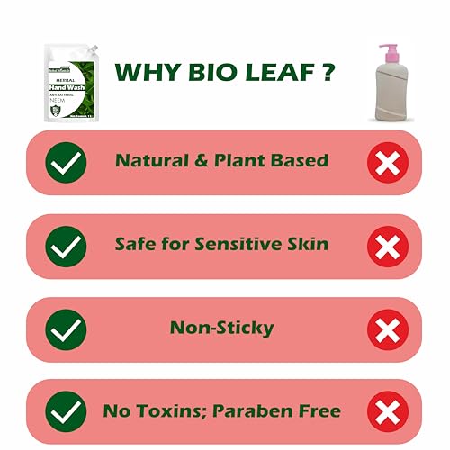 Image of Bio Leaf Botanical pH-Balance Moisturizing Rose Liquid Hand Wash with Refreshing Fragrance |1000ml | Germ Protection Formula | Handwash Liquid Soap Refill