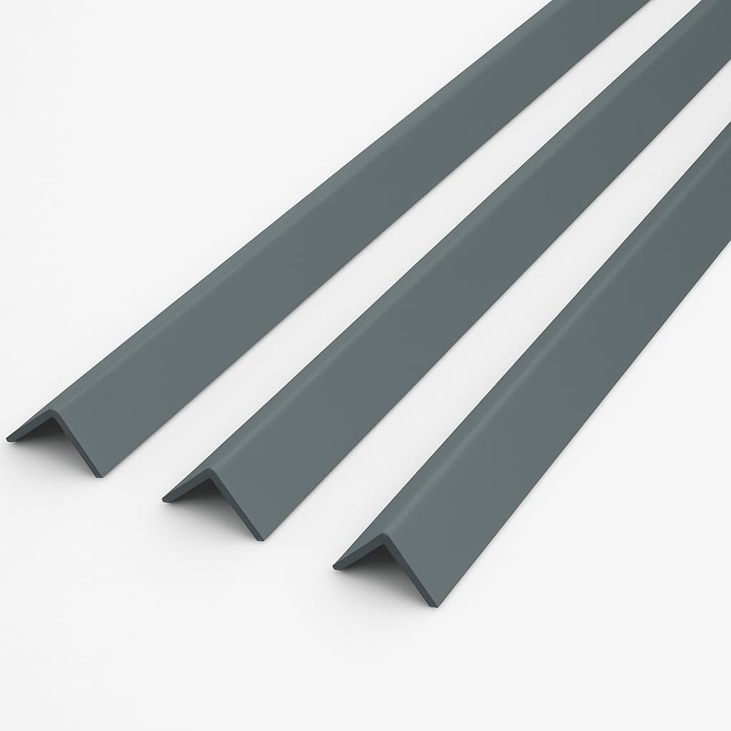 Anthracite Grey 1 Metre UPVC Plastic Rigid Angle 25 x 25mm Corner Cover Trim 90 Degree (3) โ image 1