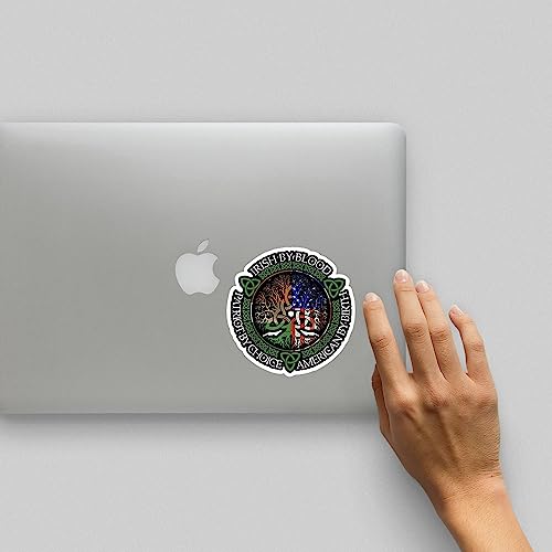 Image of 4 in. Irish by Blood American by Birth Patriot by Choice US Flag Semi-Flag Decal for Car Bumper Truck Window Laptop Auto US