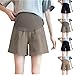 HGps8w Maternity Shorts for Women Over The Belly Summer Comfy Soft Modal Loose Pregnancy Shorts with Pockets