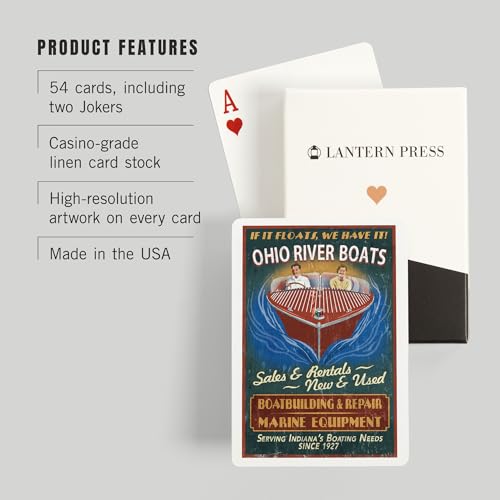 Baraja de cartas poker Ohio River Lantern Press miniatura 3