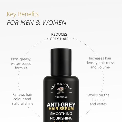 Image of Aromatique Anti Grey Hair Serum Spray - 100ml | Botanical Hair Care Formula to Maintain Natural Hair Color & Strength | Lightweight, Non-Greasy | For Men & Women