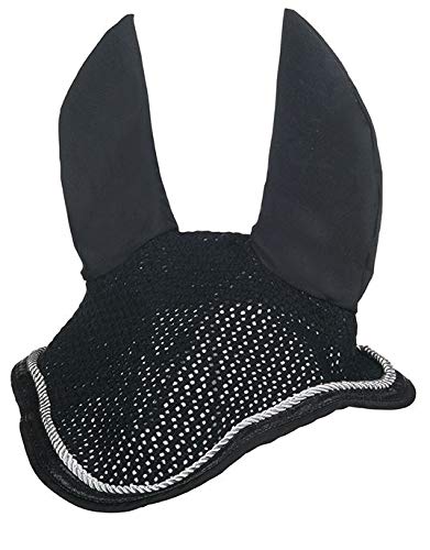 Bonnet anti-mouches HKM Clara-3800 protection oreilles cheval anti-insectes rose