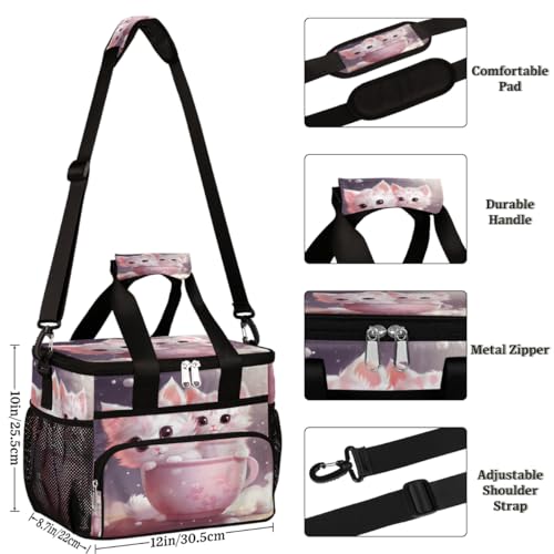 Kitten Insulated Picnic Backpack Lunch Box for Women Men Picnic Basket Tote Lunch Bag Picnic Bag Portable Lunch Bags for Picnic, Beach, Work, Trip,Office, Camp Lovely Cats