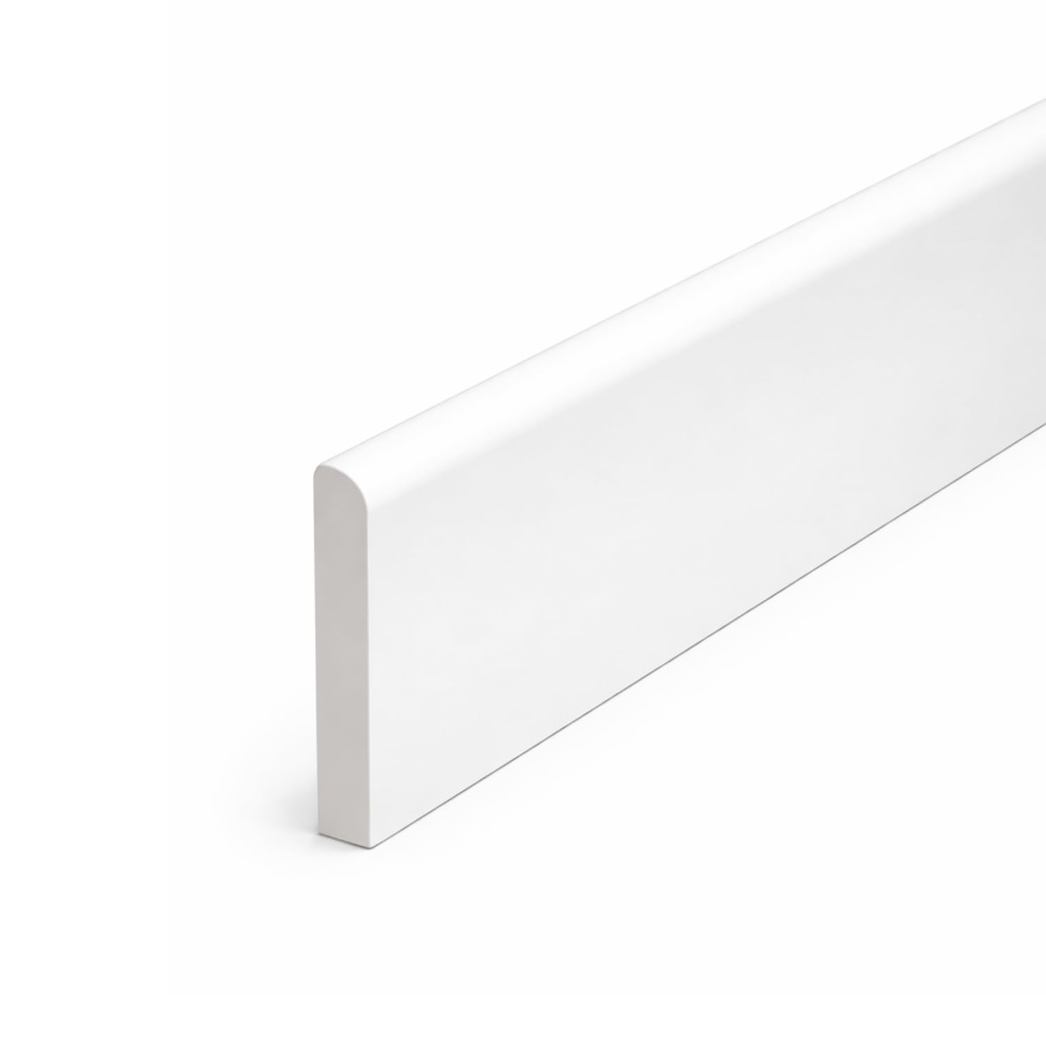 White 90mm Wide Bullnose Window Door Trim/Skirting UPVC Plastic x 1 Metre