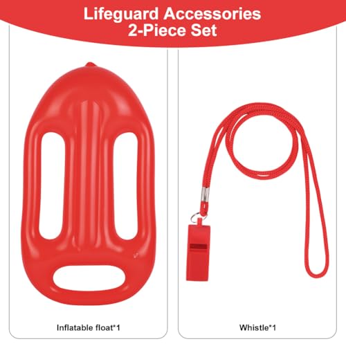 Alaoo Accesorios de Salvavidas, 2PCS Juego de Disfraz de Salvavidas con Tabla Flotante Inflable, Silbato Deportivo, Accesorios Socorrista para Mujeres Hombres - imagen 4