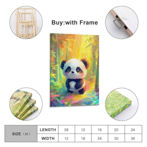 Tableau panda impression sur toile 40x60cm pour salon