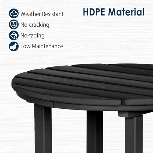 nalone 40" Outdoor Bar Table, All Weather HDPE Bar Height Patio Table Counter Round Patio Cocktail Bar Tables, Tall Bistro Pub Table for Deck, Porch, Backyard, Garden - Image 6