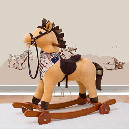 Schaukelpferd QIQIDEDIAN, Holzpferd, festes, Baby, kleines Holzpferd, Rad mit Doppelnutzung, Spielzeuggeschenk – Bild 5