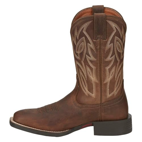 Image of Justin Canter 11 inch Western Boots for Men, Full Grain Leather, Woven Lining, Square Toe, Slip-Resistant Rubber Outsole