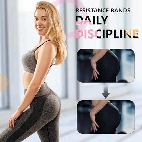 Image of Resistance Bands for Working Out, 4 Levels Exercise Bands for Women & Men, Elastic Workout Band for Physical Therapy, Fabric Booty Band for Gym, Yoga, Pilates, Leg Training