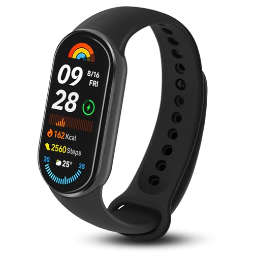 Mi Smart Band 9 Fitness Tracker - Pantalla AMOLED de 1.6 pulgadas, 1200 nits, batería de 21 días, resistente al agua 5 ATM, seguimiento Sp02, monitor de frecuencia cardíaca y sueño, más de 150 modos