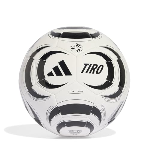 adidas Unisex-Adult Tiro Soccer Ball, White/Black/Club, 5