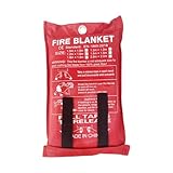 Manta Ignífuga de Fibra de Vidrio 180 x 200 cm – Manta Resistente al Fuego – Mantas de Emergencia Duradera – Mantas de Supervivencia Grado A – Cobija Cortafuego – Kit de Seguridad Contra Incendios